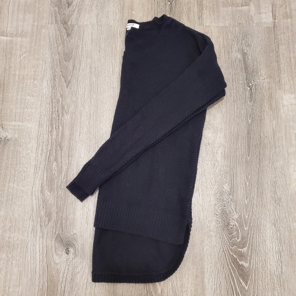 NEW Madewell Chronicle Textured Black Sweater High Low - Picture 3 of 6